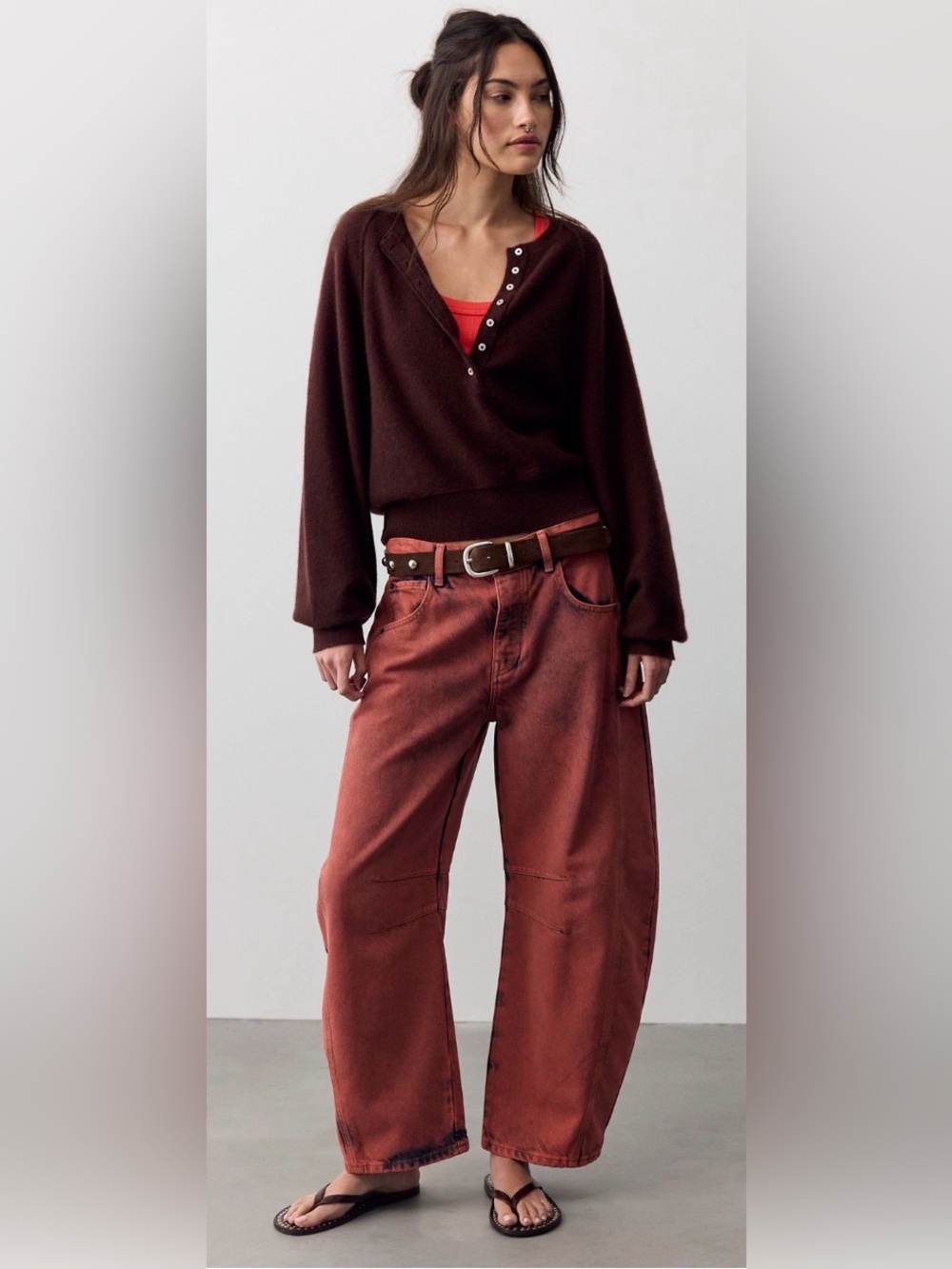 Free people cashmere Henley sweater